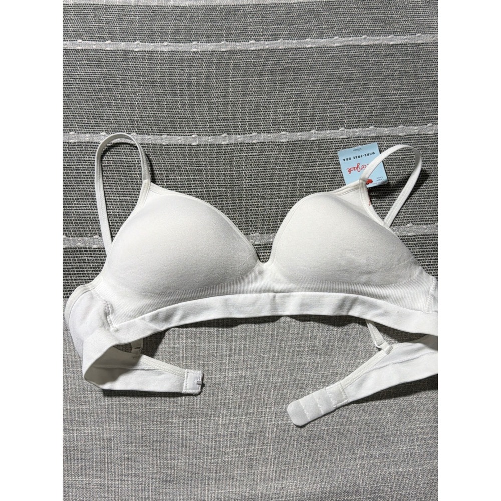 Cat & Jack‎ Girls White Ribbed Wire-Free Padded Training Bra 34A L